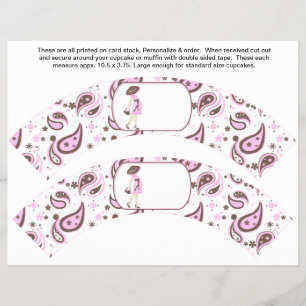 2 Rosa Baby Shower personalisierte Cupcake-Verpack Flyer