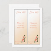 2 Rosa Rose Save the Date Lesezeichen Ankündigungspostkarte (Vorne/Hinten)