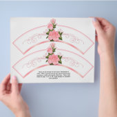 2 Rosa Roses Generic Personalize Cupcake Wrappers Flyer (Hand)