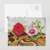 2 Rose Malerei Postkarte (Vorne/Hinten)