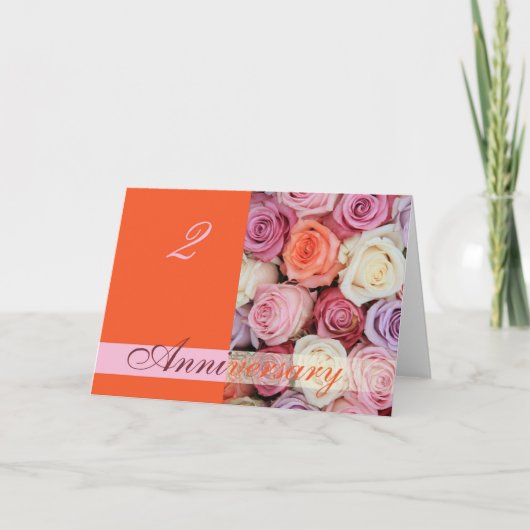 2. Rose zum Hochzeitstag Karte (Vorderseite)