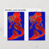 2 rote Dienstposten Postkarte (Vorne/Hinten)