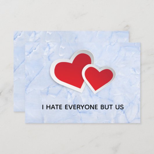 2 Rote Herzen - Ich hasse alle außer uns Typografi (Vorne/Hinten)