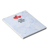 2 Rote Herzen - Ich hasse alle außer uns Typografi Notizblock (angewinkelt)