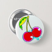 2 Rote Kirschen Button (Vorne & Hinten)