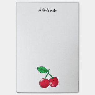 2 rote Kirschfreunde - personalisiert Post-it Klebezettel