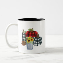 2 | Rote und Schwarze Buffalo Karierter Fall Tasse
