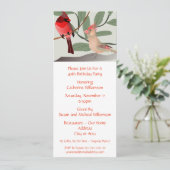 2 Rote Vögel in Nature Custom Year Birthday Party Einladung (Stehend Vorderseite)