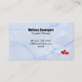 2 Rotes Papier Hört auf Icy Blue Marmor Visitenkarte (Rückseite)