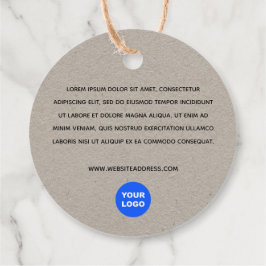 2" Round Kraft Add Logo mit Text Fav Geschenkanhänger