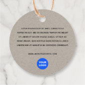 2" Round Kraft Add Logo mit Text Fav Geschenkanhänger (Rückseite)