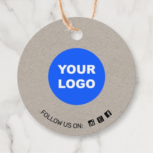 2" Round Kraft Add Logo mit Text Fav Geschenkanhänger (Vorderseite)