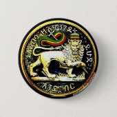 ¼ 2" runder äthiopischer Löwe des Judah Button (Vorderseite)