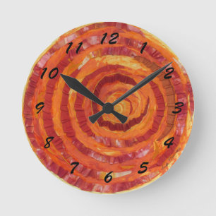 2. Sacral Chakra Orange Fabric - Anstrich #2 Runde Wanduhr