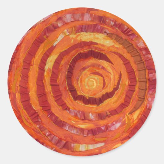2. Sacral Chakra - Orange Paint-Fabric #2 Runder Aufkleber (Vorderseite)