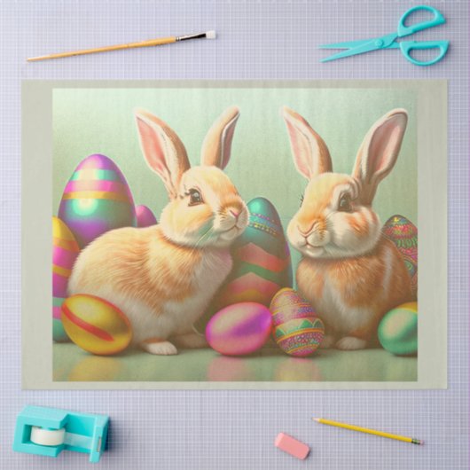 2 Sammlung von Osterhasen und Eiern Seidenpapier (Basteln)