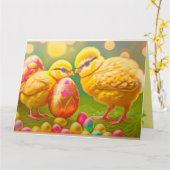 2 Sammlung von Osterhühnern und -eiern Karte (Gelbe Blume)