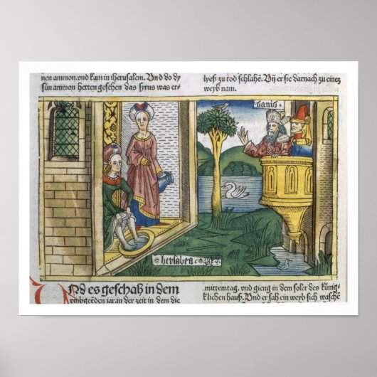 2 Samuel 11 1-5 David sieht Bathsheba Baden, von Poster (Vorne)