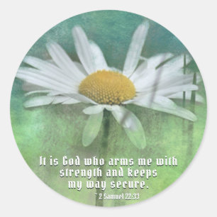 2 Samuel 22:33 Es ist Gott, der mich mit Kraft rüt Runder Aufkleber