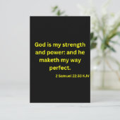 2 Samuel 22:33 KJV Bible Scripture Begrüßung Karte (Stehend Vorderseite)