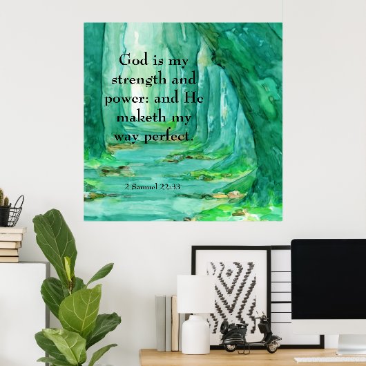 2 Samuel 22:33 Poster (Heimbüro)