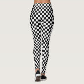 2 Schicht - Karo Weiße DICKE BG Schwarz Leggings (Rückseite)