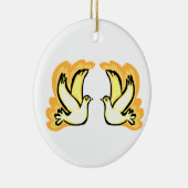 2 Schildkröte-Tauben Keramikornament (Rechts)