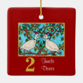2 Schildkröte-Tauben-niedliche Vögel u. Keramikornament (Rückseite)