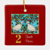 2 Schildkröte-Tauben-niedliche Vögel u. Keramikornament (Vorderseite)
