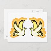 2 Schildkröte-Tauben Postkarte (Vorne/Hinten)