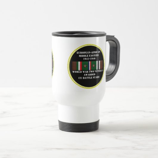 2 SCHLAGSTERNE / WELTKRIEG II VETERAN REISEBECHER (VorderseiteRechts)