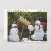 2 Schneemänner Weihnachten Postkarte (Vorne/Hinten)