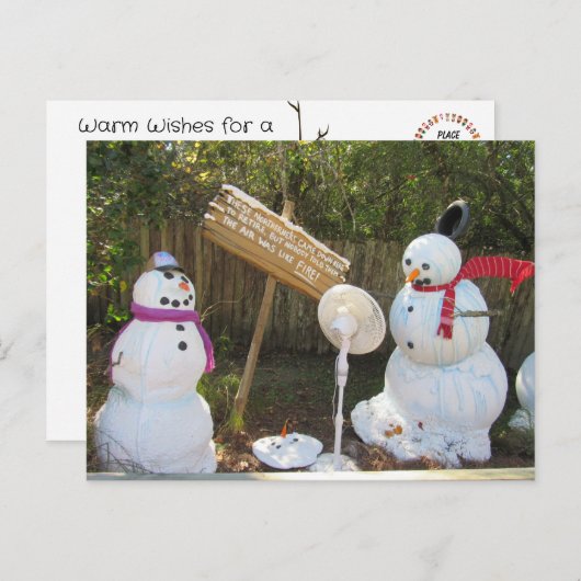 2 Schneemänner Weihnachten Postkarte (Vorne/Hinten)