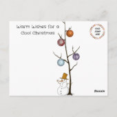 2 Schneemänner Weihnachten Postkarte (Rückseite)