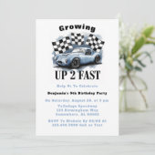 2 schnelle Geburtstagsparty wachsen Einladung (Stehend Vorderseite)