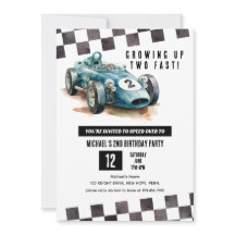 2 Schnelles Rennen Auto 2. Geburtstag Party Aquare