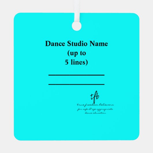 2 Schuhe oder kein Cyan Ornament Aus Metall (Rückseite)