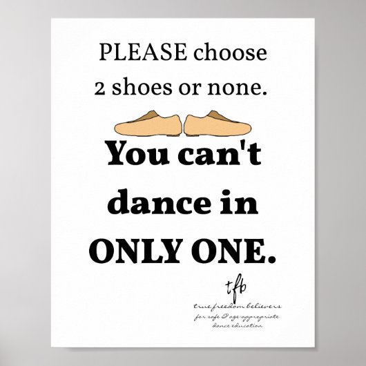 2 Schuhe oder kein weißes Tanzstudio Poster (Vorne)