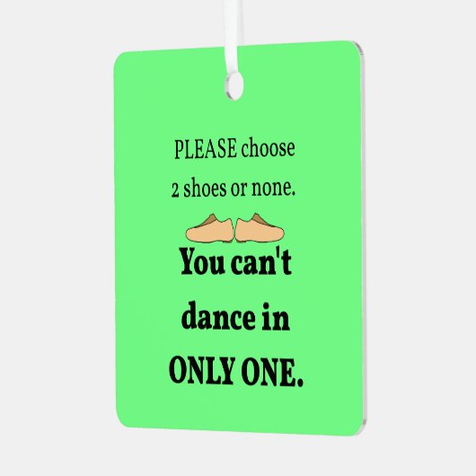 2 Schuhe oder Keine Weihnachtsgrün Ornament Aus Metall (Vorderseite links)