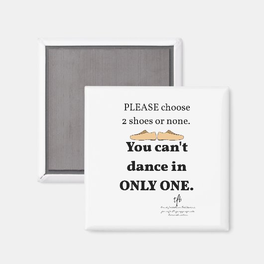 2 Schuhe oder keine weißen Magnet (Vorderseite/Rückseite)