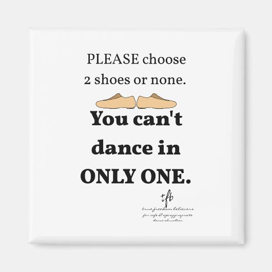 2 Schuhe oder keine weißen Magnet (Vorne)