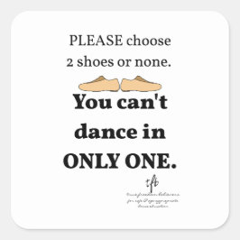 2 Schuhe oder keine weißen Quadratischer Aufkleber