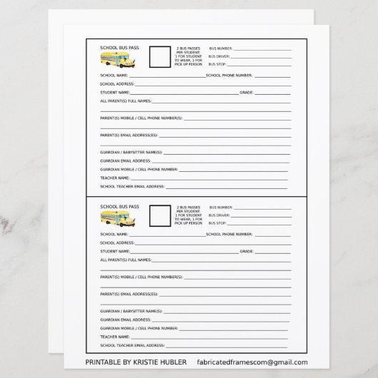 2 Schulbusse für Schüler und Abholer (Vorne/Hinten)