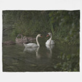 2 Schwäne Fleecedecke (Vorderseite (Horizontal))