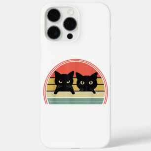 2 schwarze Katzen spähen Vintage Retro Katze Tierl iPhone 16 Pro Max Hülle