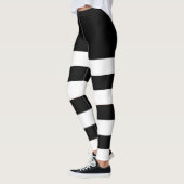 2 schwarze und weiße Streifen für Frauen Leggings (Links)