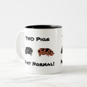 2 Schweine Früher normal! - Schweine von Kune Pet Zweifarbige Tasse (Vorderseite Links)