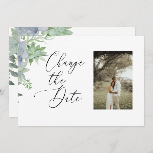 2 Seite Ändern Sie das Datum der Fotokarte - Sukku Save The Date (Vorne/Hinten)