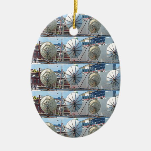 2 Seite Druckverzierungs-Boston-Parabolantenne Keramik Ornament (Vorne)