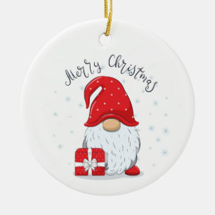 "2 SEITE GNOME SANTA UND ÜBERRASCHENDE SEITE AUCH! KERAMIK ORNAMENT